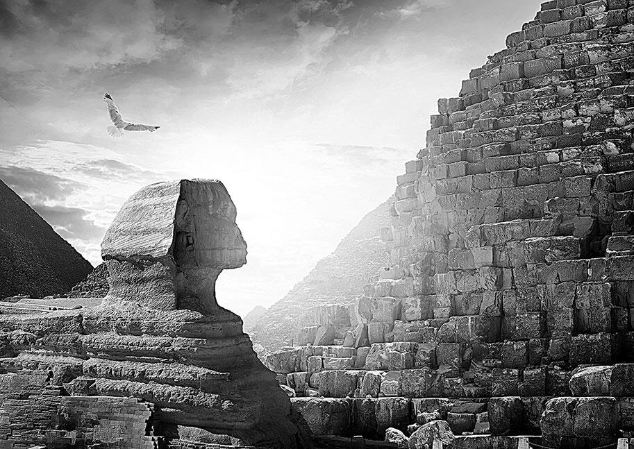 Долина великой пирамиды Гиза Египетские золотые монеты Бронзовая маска Хуфу - фото 3