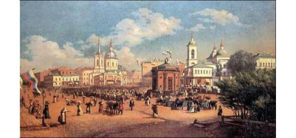 Картина А П Розанова Ярмарка на Арбатской площади 1877 год Как только не - фото 6
