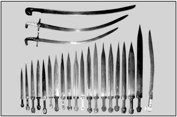 Фото 4Сравнительные размеры различных образцов кавказского холодного оружия - фото 8