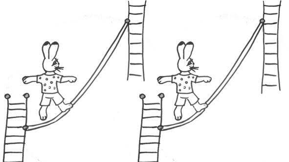 1 Помоги зайчикам перейти по канату в цирке Проведи ручкой линию по канату - фото 9