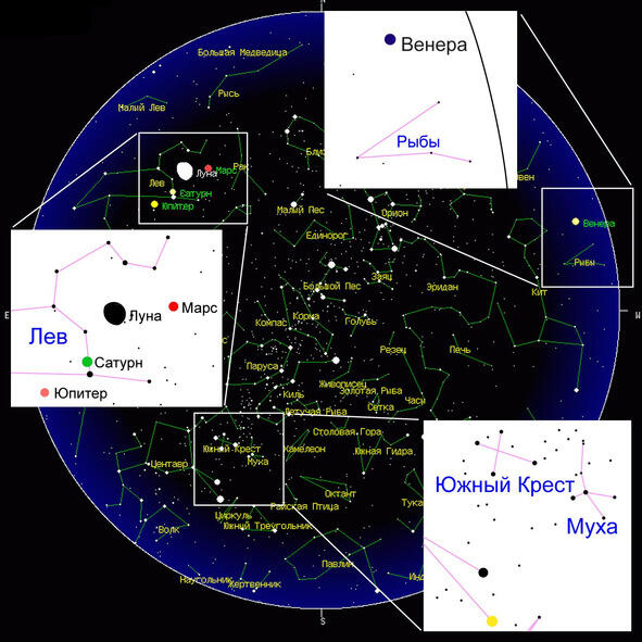 Ч I1 Южное звёздное небо для наблюдателя Южного полушария 5041743 года - фото 1