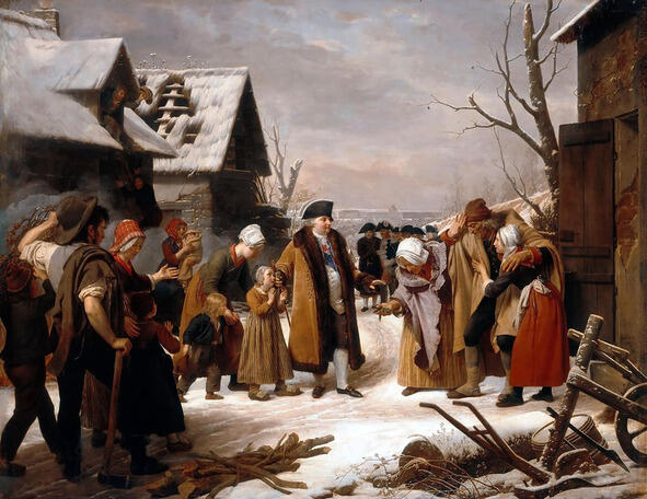 Людовик XVI раздает милостыню крестьянам зимой 1788г Жан Шуан был освобожден и - фото 4