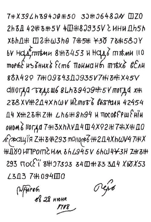 Письмо Петра I Употреблялись как шифрообозначения и буквенные сочетания Таким - фото 16