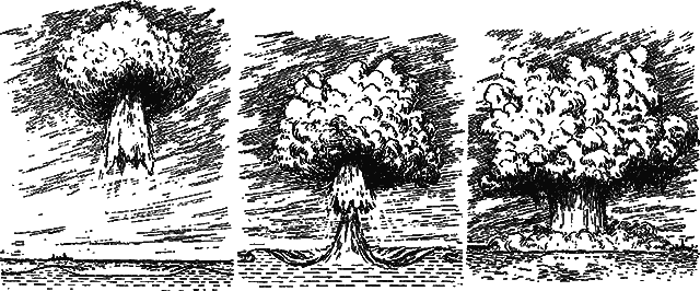 Рис 1Внешняя картина воздушного надводного и подводного атомных взрывов - фото 5