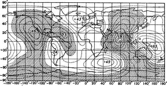 Рис 7 Карта превышений в метрах геоида над сфероидом Заштрихованные - фото 10