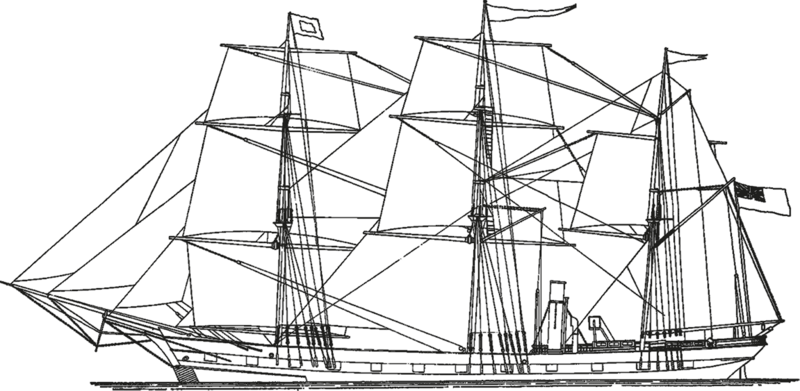 Схематическое изображение судна Надежда построенного фирмой Александр Холл - фото 3