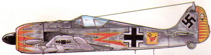 FW190A5 майора Германа Графа 202 победы Франция 1943 г FW190D9R2 - фото 127