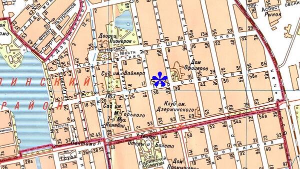 Карта Свердловска с указанием места похищения Герды Грибановой дома 19 по - фото 2