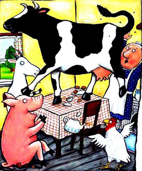 Корова танцует посуда побита На лбу у хавроньи синяк от копыта Корова - фото 23