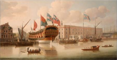Спуск корабля St Albans на Дэпфордской верфи 1747 год Х м Худ Джон - фото 1