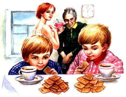 ПЕЧЕНЬЕ Мама высыпала на тарелку печенье Бабушка весело зазвенела чашками - фото 13