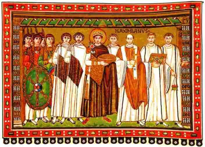 Юстиниан I со своими приближенными Византийская мозаика Византийцы - фото 20