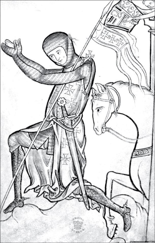Молящийся крестоносец миниатюра из Винчестерской псалтыри Вторая - фото 1