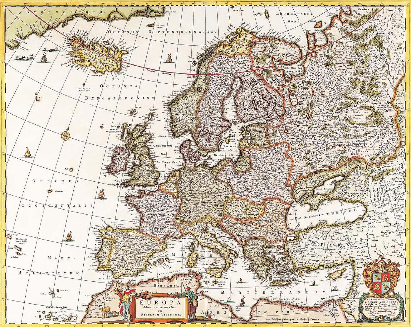 Карта Европы составленная Н Вишером XVII в Великий ученый академик АА - фото 17