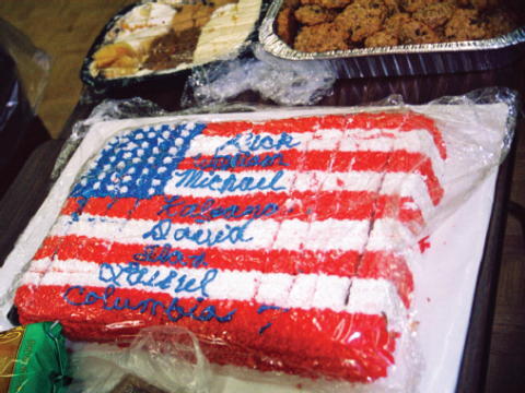 A cake decorated with the names of Columbia s crew donated by an anonymous - фото 40