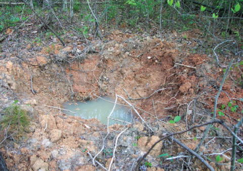 A muddy crater where one of Columbia s turbopumps slammed into the ground at - фото 55