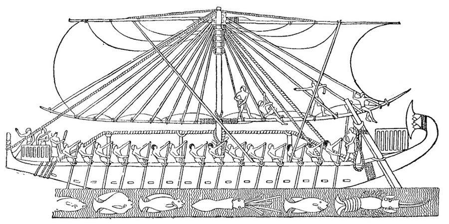 Рис 1 Одно из изображений кораблей на фресках в храме ДейрэльБахри - фото 1