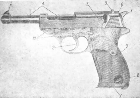 Рис 1 Германский автоматический пистолет Вальтер обр 1938 г 1 курок 2 - фото 1