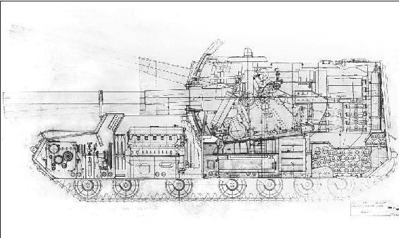 Crosssection of SP gun 212 ASKM Factory drawing of bunker buster 212 V - фото 12
