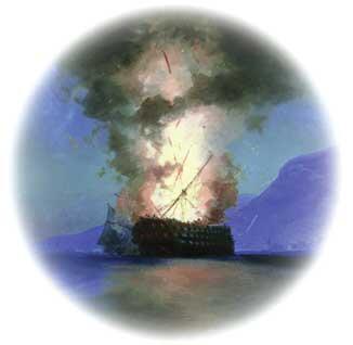 И Айвазовский Взрыв корабля Вдруг раздался такой удар будто гром Пароход - фото 3