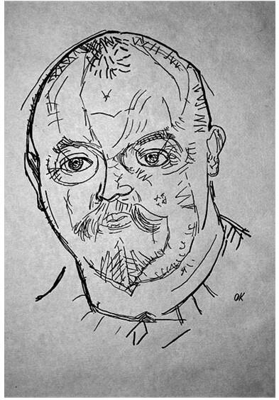 Пауль Шеербарт Литография Оскара Кокошки 1910 год Астральный брадобрей 1 - фото 1