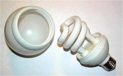 Рис 13 Колба лампы в форме шара с тремя люминесцентными трубками внутри - фото 3