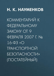 Николай Науменков: Комментарий к Федеральному закону от 9 февраля 2007 г. № 16-ФЗ «О транспортной безопасности» (постатейный)