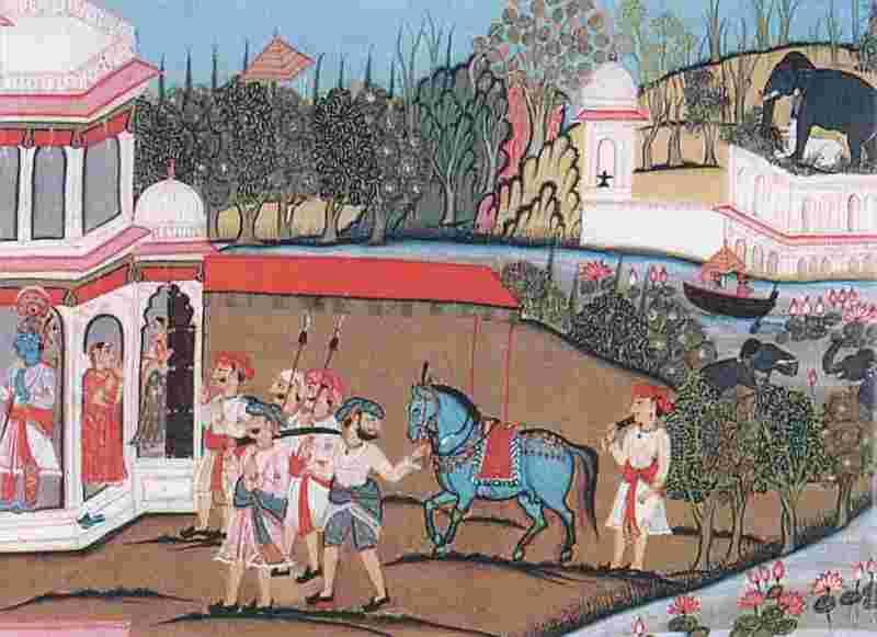 Приезд Кришны во дворец Миниатюра Индия XVIII в Книжная миниатюра И на - фото 15