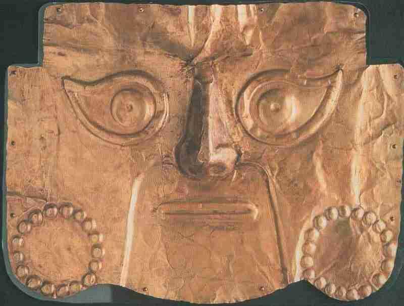 Золотая погребальная маска Инки Южная Америка Одну из древнейших культур - фото 706