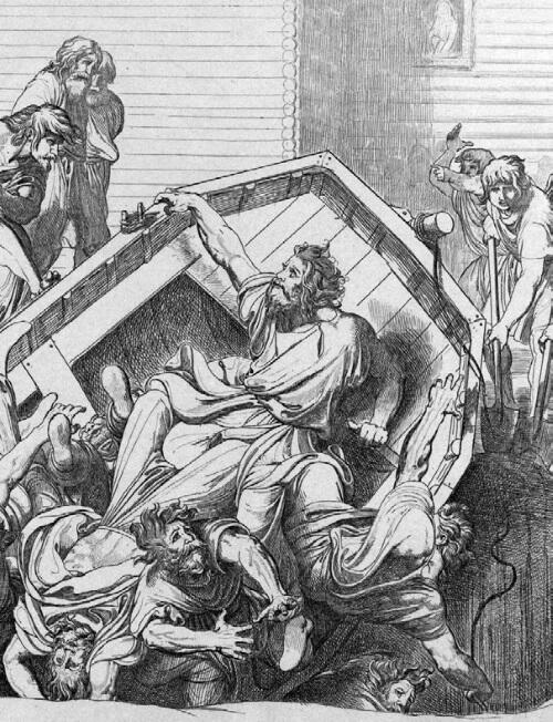 Месть Ольги древлянам за смерть мужа гравюра Ф А Бруни 1839 Наверное - фото 2