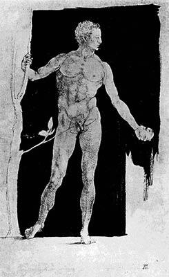 Фигура Адама Рисунок пером и кистью 1507 г Вена Альбертина - фото 2