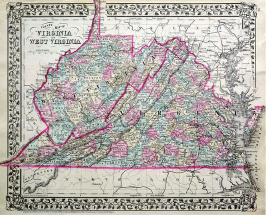 Старинная карта Вирджинии Плантаторы Юга В мае 1607 года три потрепанных - фото 11