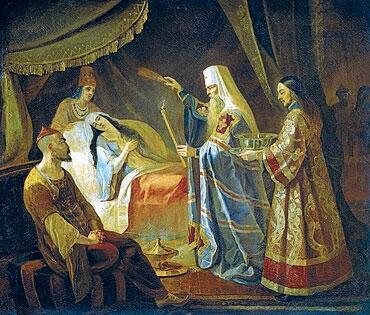 Исцеление Митрополитом Алексием Тайдулы жены Чанибека хана Золотой Орды Худ - фото 8