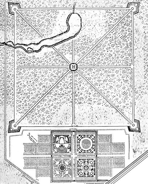 План Царского Села Фрагмент с регулярным Верхним садом и Зверинцем Арх ФБ - фото 3