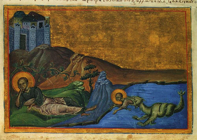 Иона на старинной иконе Однако на многочисленных рисунках иллюстрирующих этот - фото 6