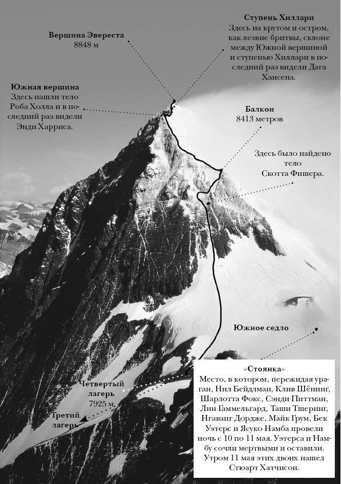 Вид верхней части склона Эвереста с вершины ЛхоцзеВизитная карточка Эвереста - фото 1