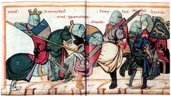 Битва античных греков с троянцами Все воины изображены как средневековые - фото 189