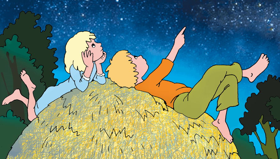 Настя с Никитой сидели на стоге сена и смотрели в ночное небо Вот видела - фото 2