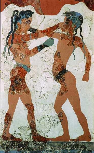 Боксирующие мальчики 15501500 до н э Минойская цивилизация Фреска из - фото 10