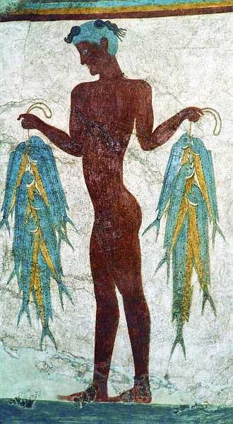 Торговец рыбой XIII век до н э Минойская цивилизация Фреска с острова - фото 12