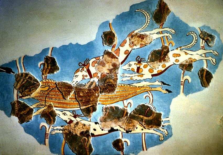 Охота на кабана XIVXIII века до н э Фреска из дворца в Тиринфе Царский - фото 20