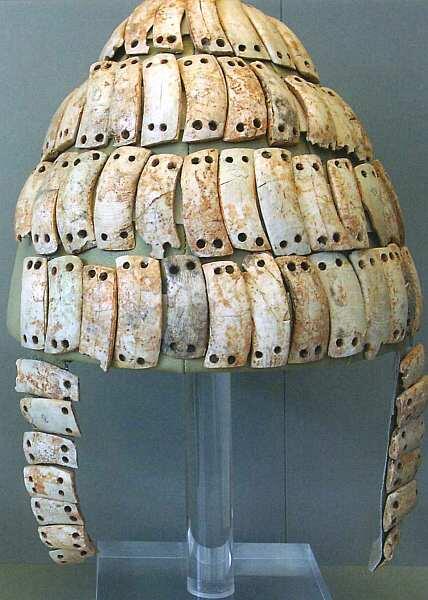 Шлем микенского воина XIII век до н э Кость рог кабана Кожаные шлемы на - фото 21