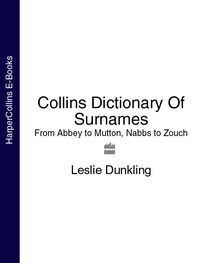 Leslie Dunkling: Collins Dictionary Of Surnames: From Abbey to Mutton, Nabbs to Zouch