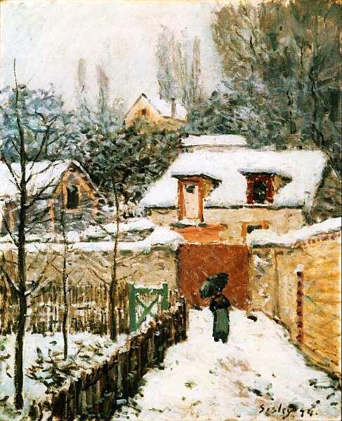 Альфред Сислей 18391899 Снегопад в Лувесьене 1874 Холст масло 559x457 - фото 17