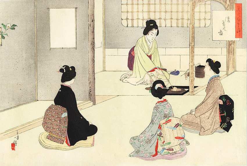 Мидзуно Тошиката 18661908 Чайная церемония Около 18901900 Бумага цветная - фото 84