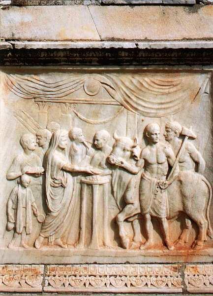 Рельеф алтаря храма Веспасиана Обряд посвящения храма императору Портик - фото 19
