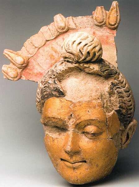 Голова Будды Узбекистан Старый Термез Каратепе III век Глина ганч - фото 16