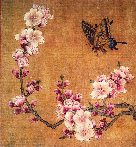 Цветущая слива с бабочкой XIX век Диск би Период Сражающихся царств - фото 17