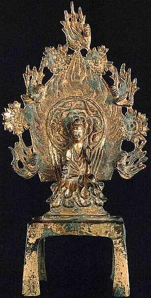 Статуэтка Будда на троне 478 Бронза литье правка золочение Высота 24 - фото 26