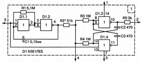 Рис 19 Принципиальная схема задающего модуля сирены Задающий модуль сирены - фото 21